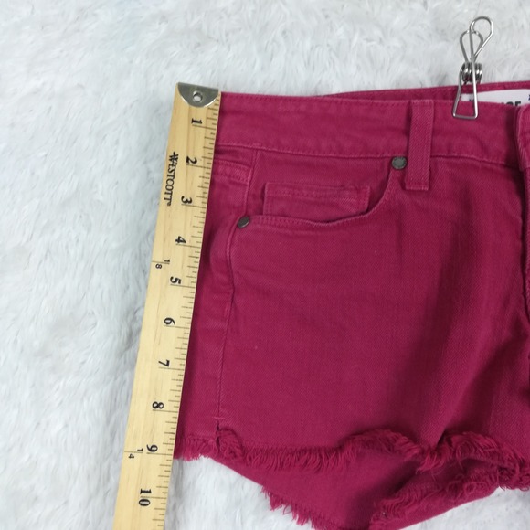 Paige Womens Shorts Shortie Denim Cut Off Mini Red Low Rise 2‎ 1/2" Inseam 26 - Picture 8 of 8